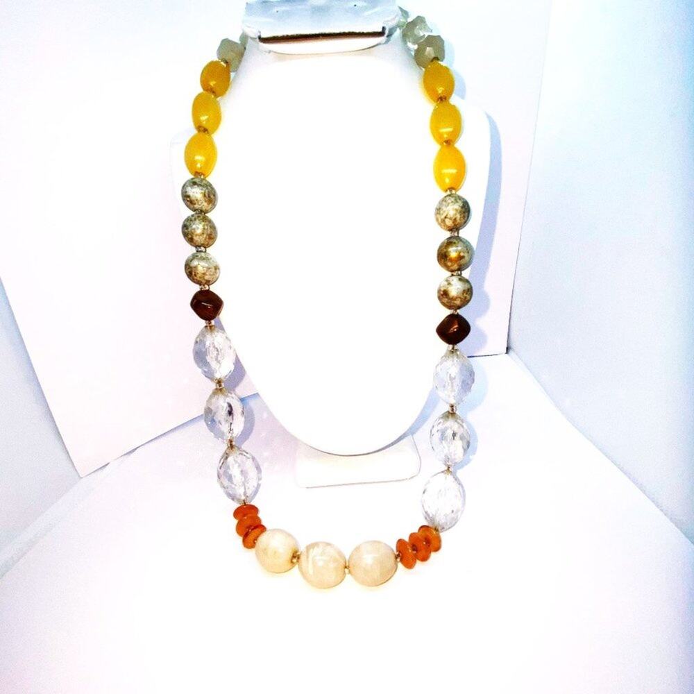 Multi-Color Earth Neutral Tone Beaded Necklace